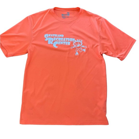 SYNTREL BOXY CREWNECK GRAPHIC TEE Neon Orange White - Picture 2 of 8